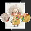 Diamond Painting-DIY Special Shaped Drill Pearl Painting Grandma Holding Flowers(30x40cm)