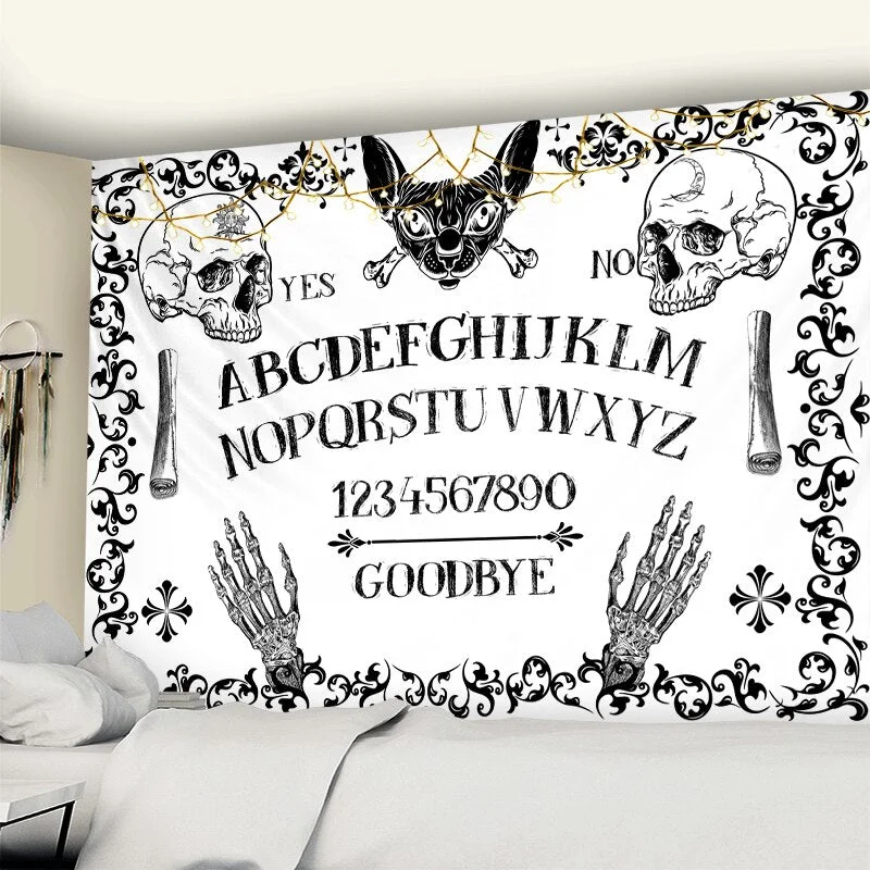 Tarot Brand Black Cat Tapestry Wall Hanging Hippie Moon Wolf Witchcraft Skull Bohemian TAPIZ Art Home Decor