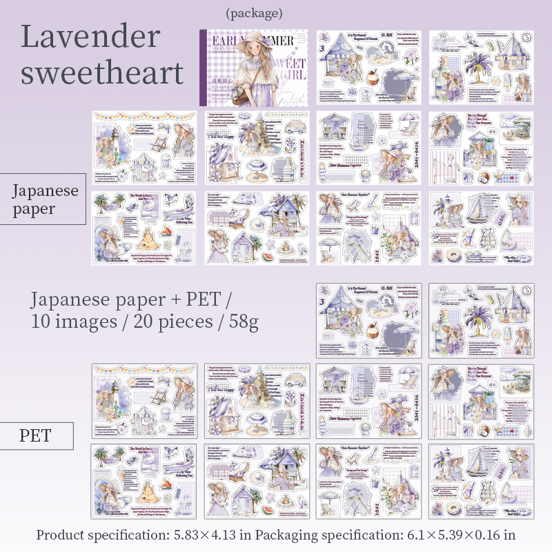 Journalsay 20 Sheets Early Summer Sweetheart Girl Series Kawaii Character Sticker Book 