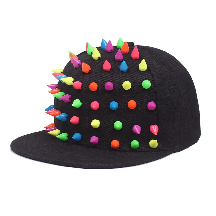 Men Women Rivet Flat Hat Punk Rock Hiphop Stud Baseball Caps for Male Female Youth Teenagers Boys GirlsShipping