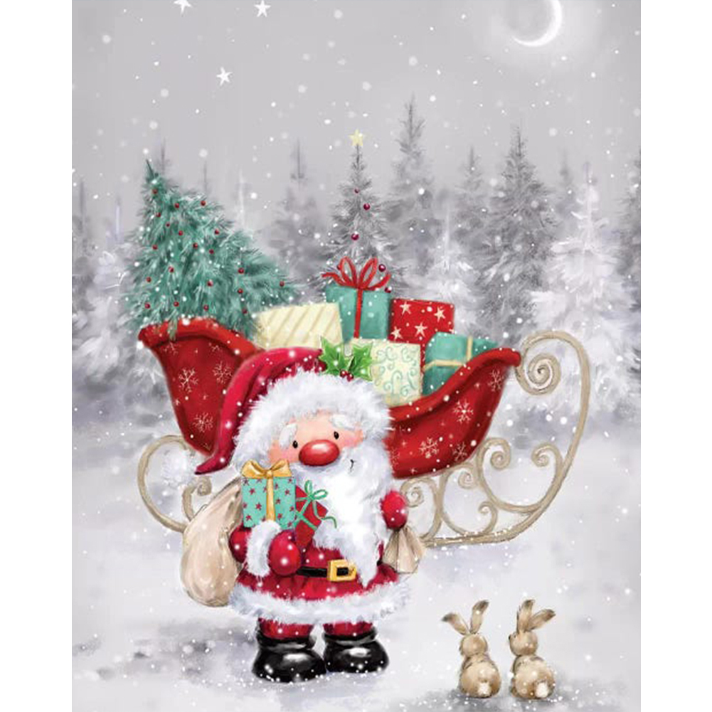 

Santa Holding Gift - Round Drill Diamond Painting - 30*40CM, 501 Original