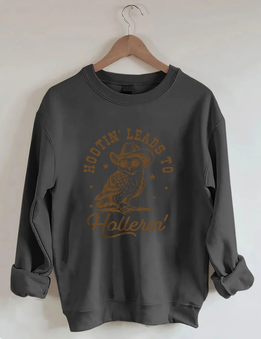 Hootin' Leads To Hollerin' Western Owl Sweatshirt