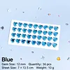 36pcs 12mm Heart Shape DIY Self-Adhesive Gem & Rhinestone Stickers Sparkling Jewel Stickers for Crafts & Decorations