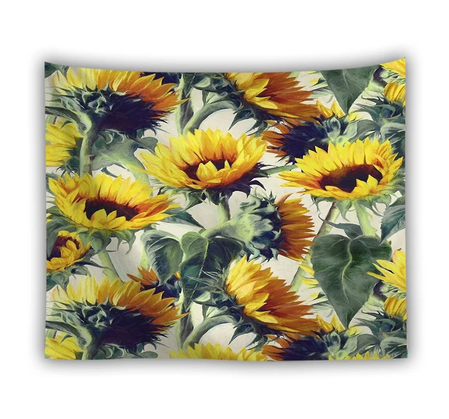 Sunflower Wall Decorative Tapestries Colorful Country Style Hanging Curtain Fabric Multifunctional Cloth for Decor Cloth Craft