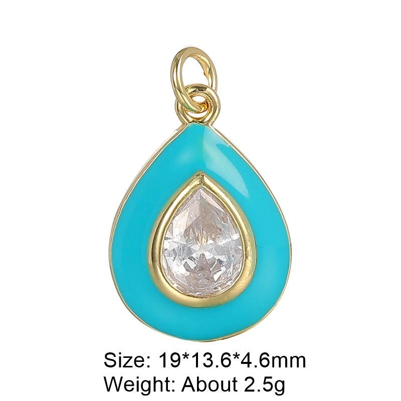 1 Piece 29 * 16mm Copper Artificial Gemstones Heart Shape Jewelry Accessories Pendant Chain