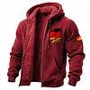Men's Vintage German Flag Fleece Pocket Full Zip Long Sleeve Hoodie Jacket by Inlyline