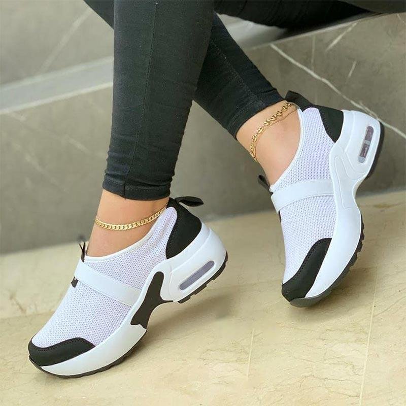 Women's Contrasting Color Breathable Casual Sneakers