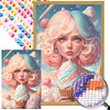Diamond Painting -DIY Round Partial AB Drill Ice Cream Girl(45x65cm)