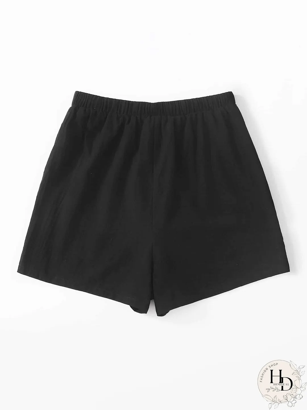 Drawstring Waist Wide Leg Shorts