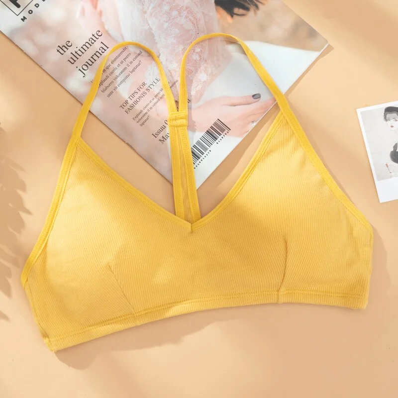 Wireless Backless Bras Women Bralette Top Push Up Sports Female Y-line Straps Brassiere Tube Seamless Crop Tank Tops Active Bras