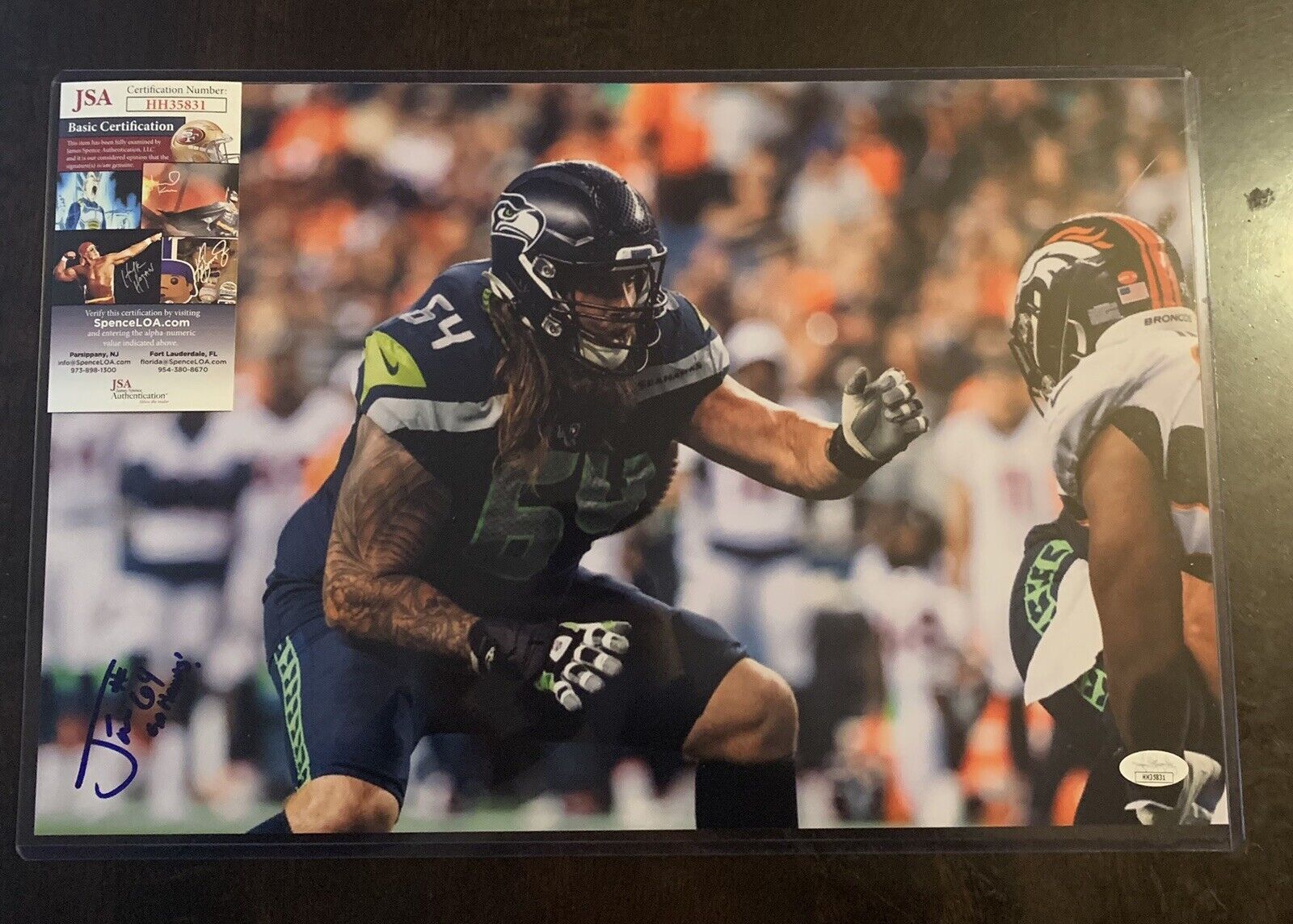 JORDAN ROOS 11x17 Signed Photo Poster painting SEAHAWKS FOOTBALL JSA/COA HH35831