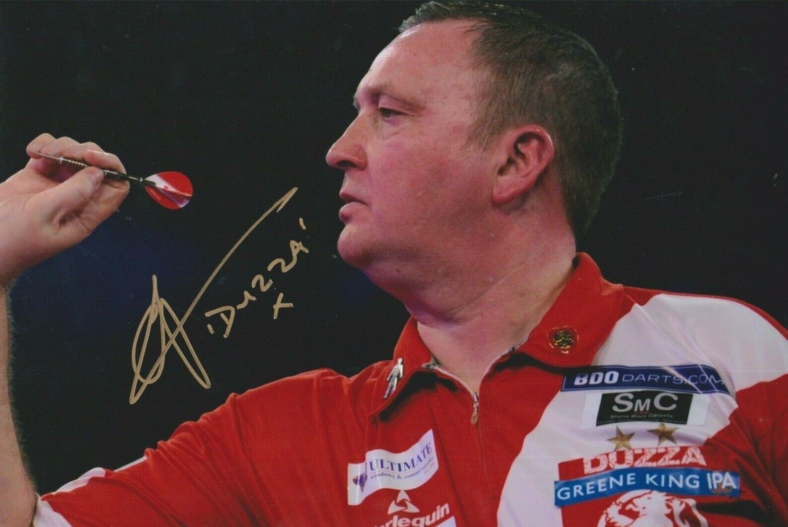 Glen 'Duzza' Durrant **HAND SIGNED** 8x12 Photo Poster painting ~ Darts ~ AUTOGRAPHED