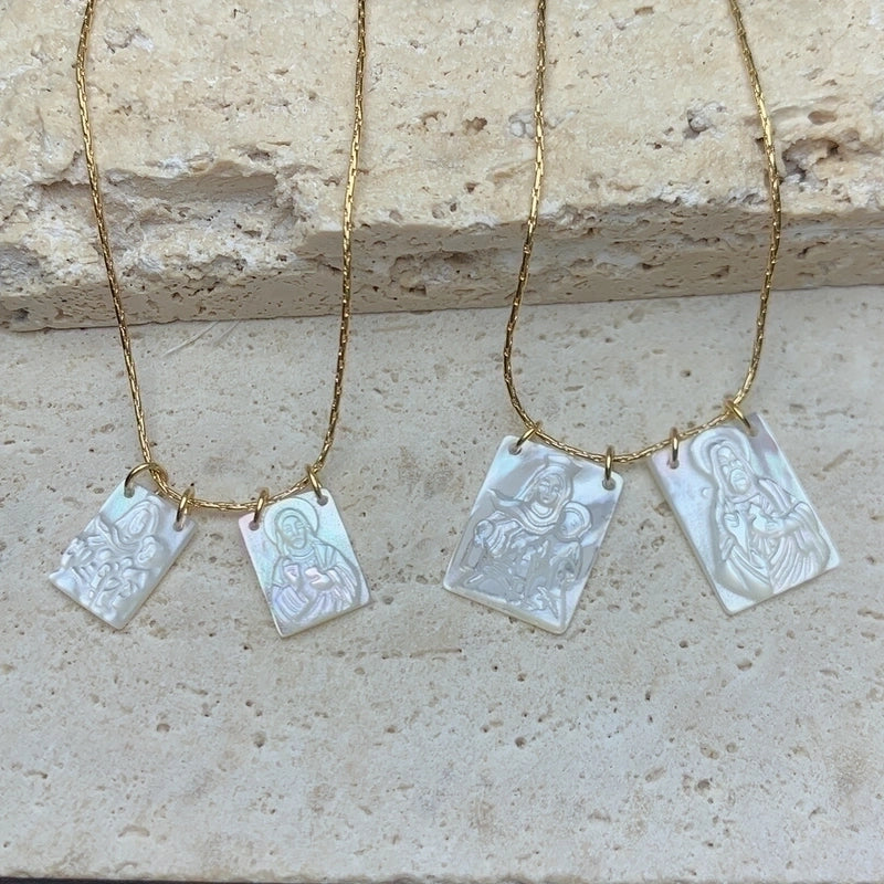 Minimalist Square Stainless Steel Plating Gold Plated Scapular Necklace Pendant Necklace