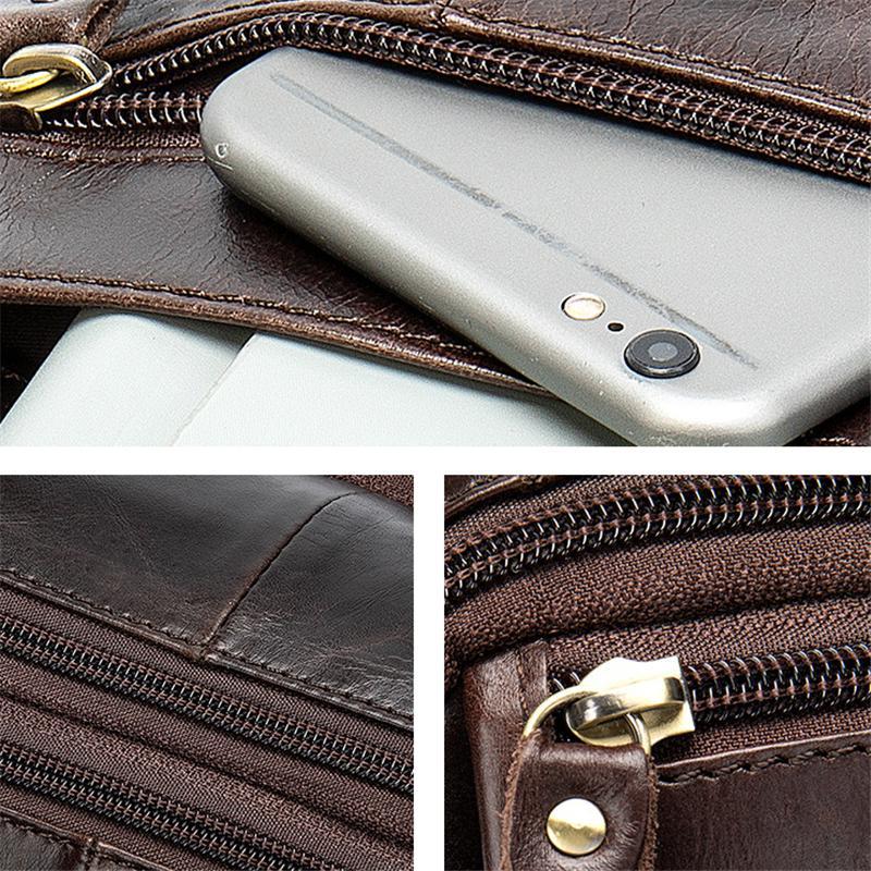 Men's Retro Casual Leather Business Handbag Crossbody Bag