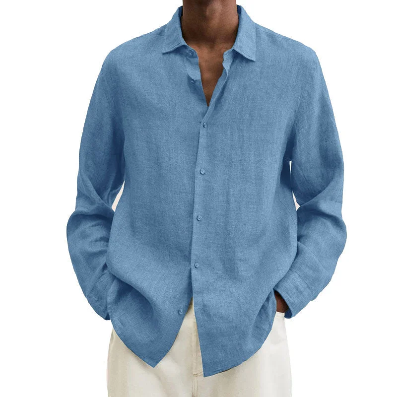 Cozymoo Men's Linen Regular-Fit Shirt