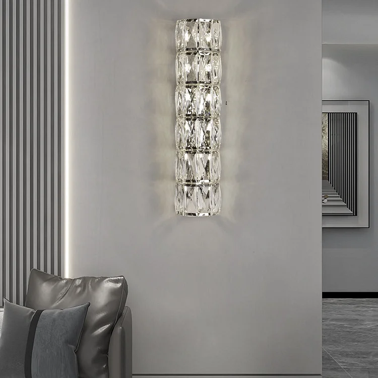 Cylindrical Crystal Three Step Dimming Light LED Modern Wall Sconces Lighting - Appledas