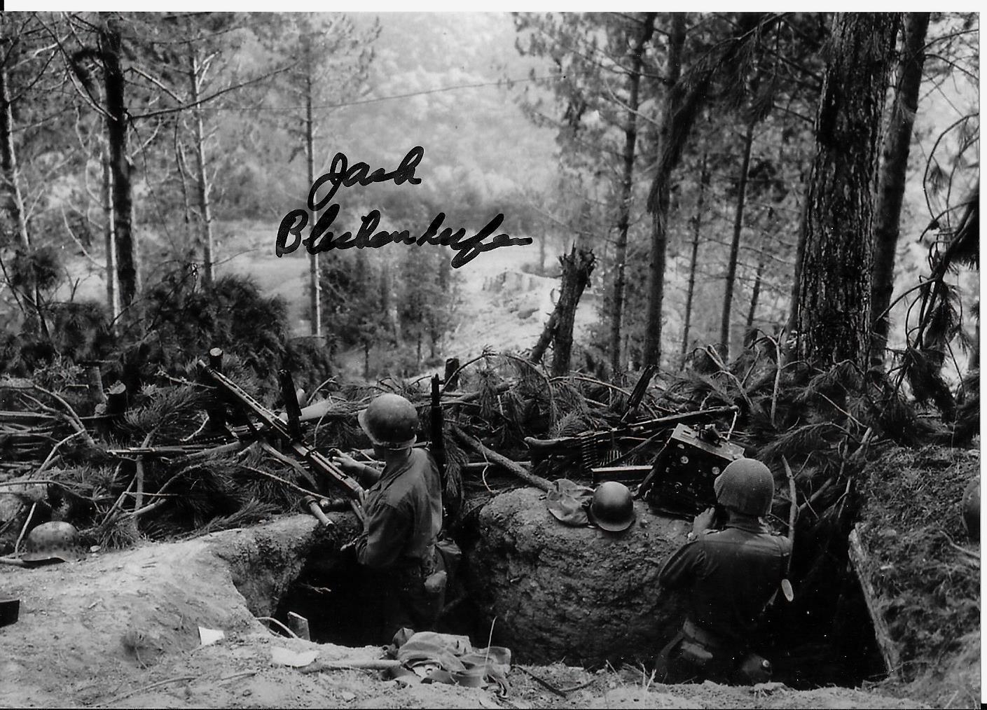 JACK BLICKENDERFER 4TH INF DIVISION BATTLE OF THE BULGE VET RARE SIGNED Photo Poster painting