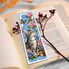 Floral Cat DIY 14CT 2 Strand Stamped Cross Stitch Bookmark Set 24x41cm