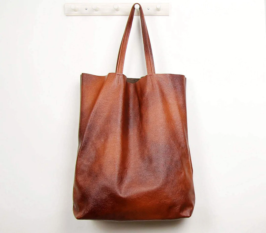 Retro New Tote Bag Large Capacity Vest Single Shoulder Portable Oil Wax Soft Lady Bag