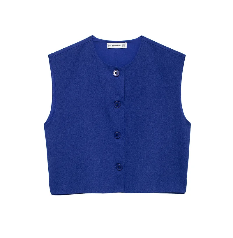 Woherb Woherb 2024 New Women's Fashion Joker Casual Breasoned Vest Top 8259187-Outfit Ideas