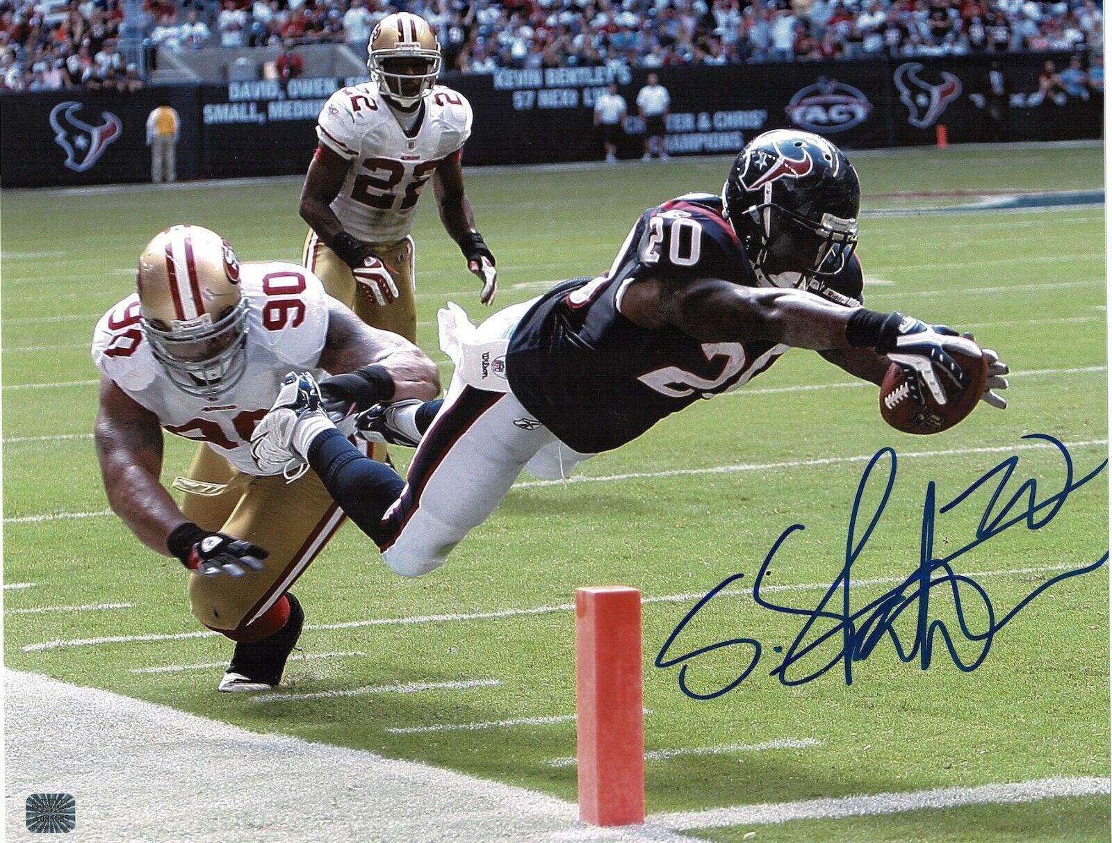 Steve Slaton signed autographed 11x14 Photo Poster painting! AMCo! 9345