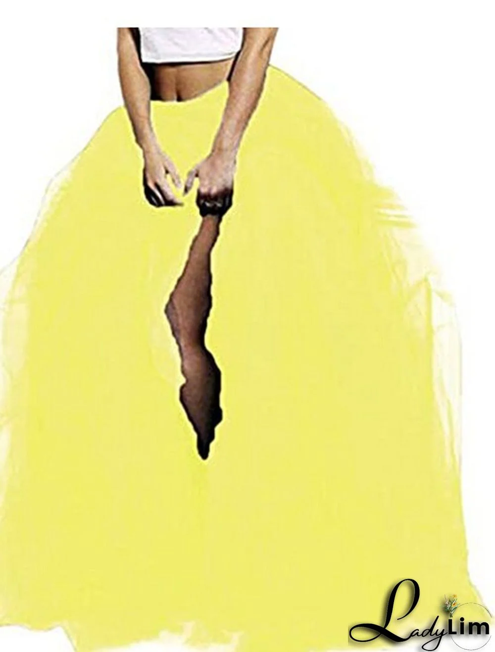 High Waist Elastic Casual Mesh Puffed Women's Skirt tutu Lady Tulle Skirt