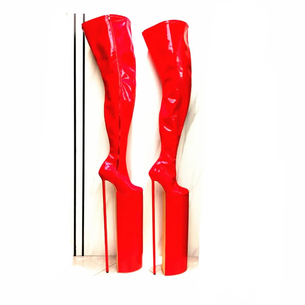 VCSHOES 23.62in Heel Height Women's Boots Round Toe Stiletto Heel Platform Over The Knee Boots US Size 6-14 No.604