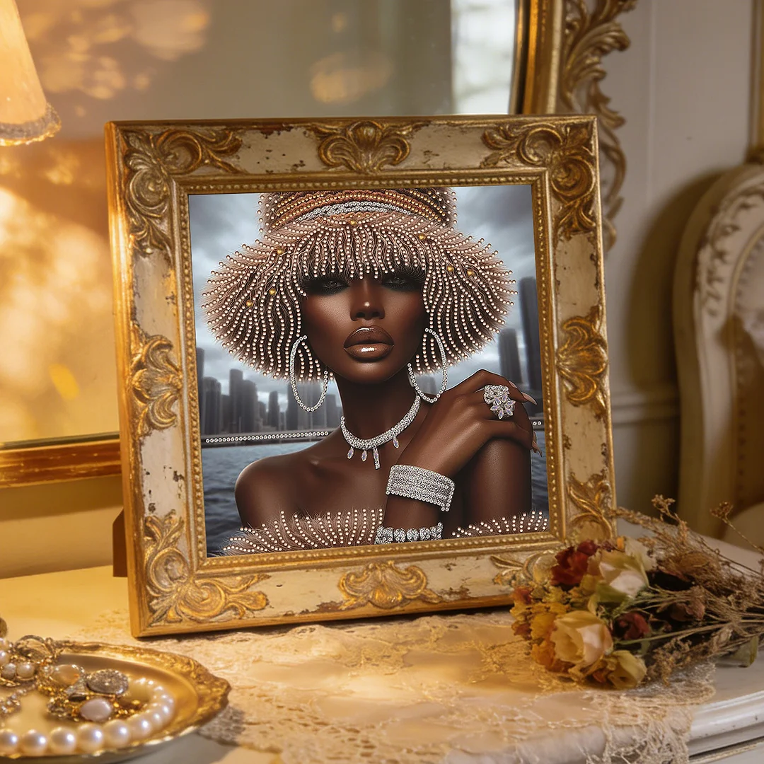Diamond Painting - Partial Special Shaped Drill - Urban Black Beauty(Canvas|30x30cm)