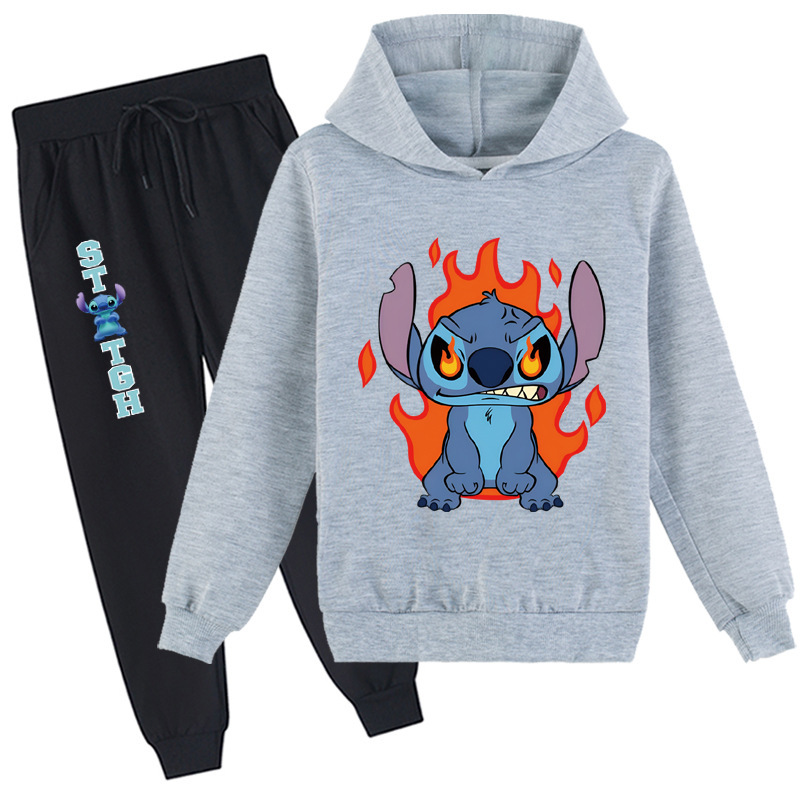 Mayoulove Stitch Zipper Jacket and Trouser Set - Cute and Comfortable Children's Clothing for Fans of Lilo and Stitch - Perfect for Boys and Girls Aged 3-10-Mayoulove
