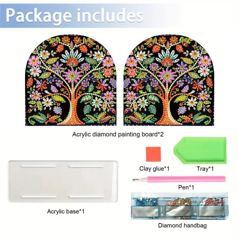 DIY Acrylic Tree Of Life Diamond Painting Paper Towel Holder for Home Art Crafts