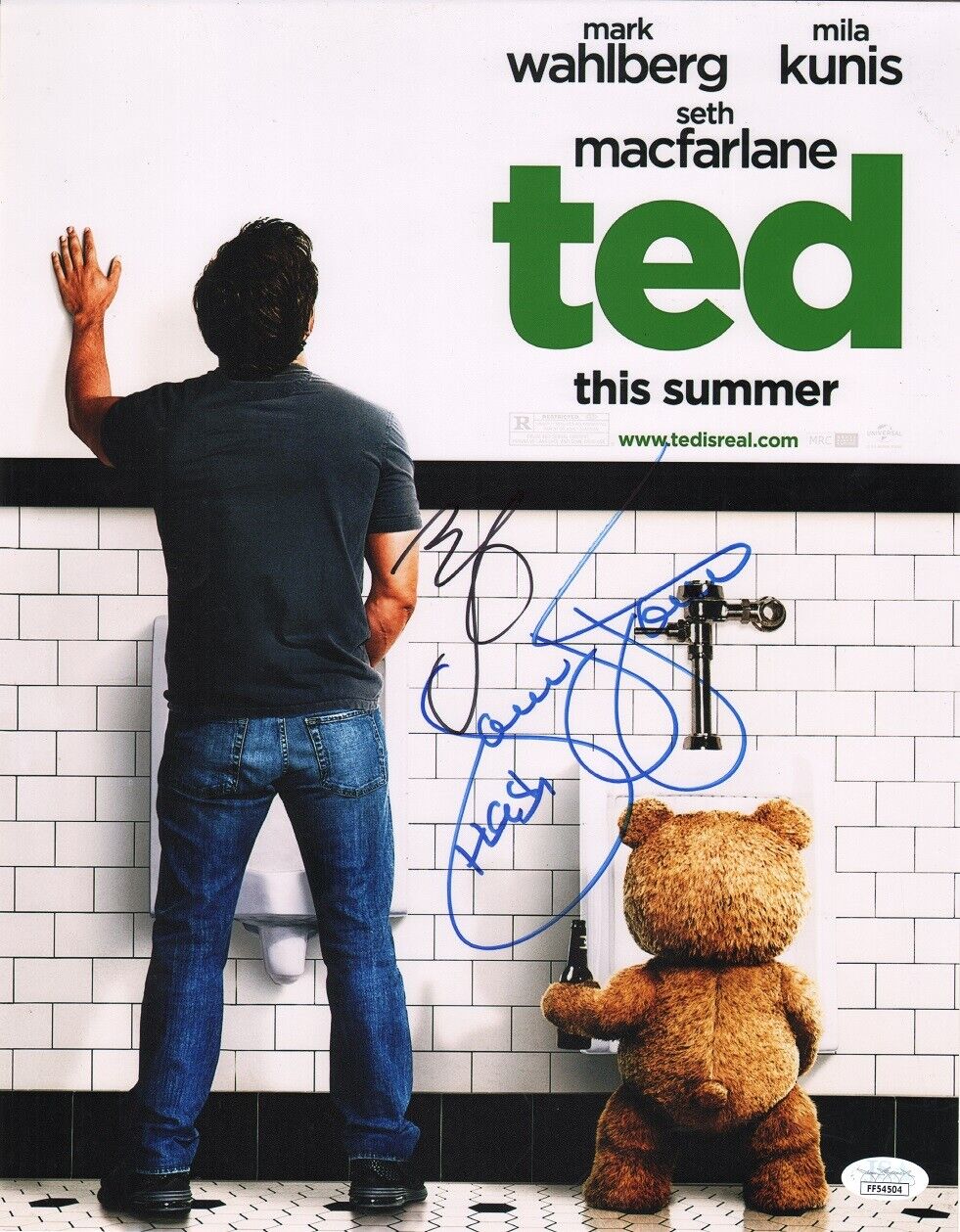 MARK WAHLBERG & SAM J.JONES Authentic Hand-Signed TED