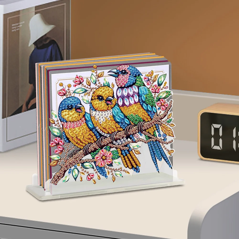 DIY Parrot Diamond Painting Acrylic Napkin Rack Decor for Home Office Decor
