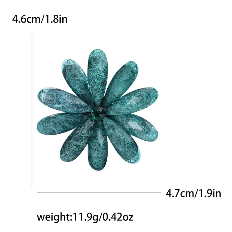 Minimalist Pin Flower Alloy Inlay Acrylic Women’s Brooches