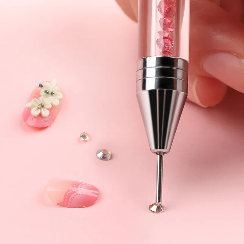 Dual Heads Acrylic Dotting Wax Pen Point Drill Picker Nail Art Studs Dotter