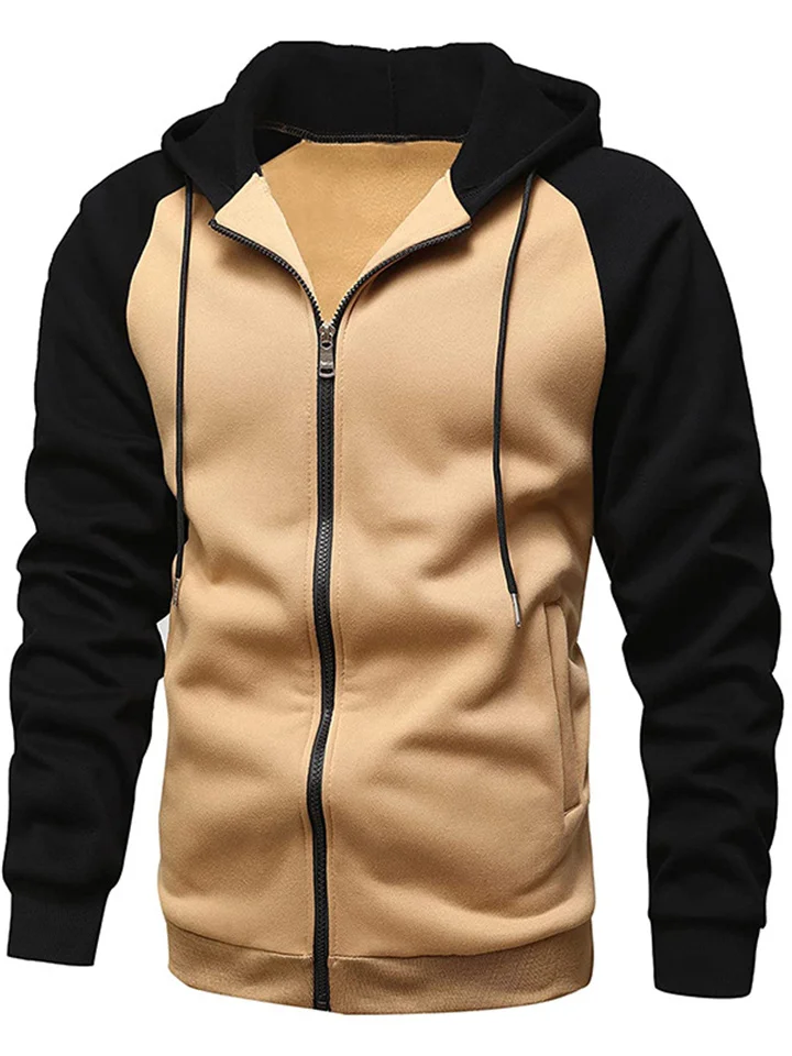 Men's Color Blocking Fashion Raglan Sleeve Casual Sports Coat