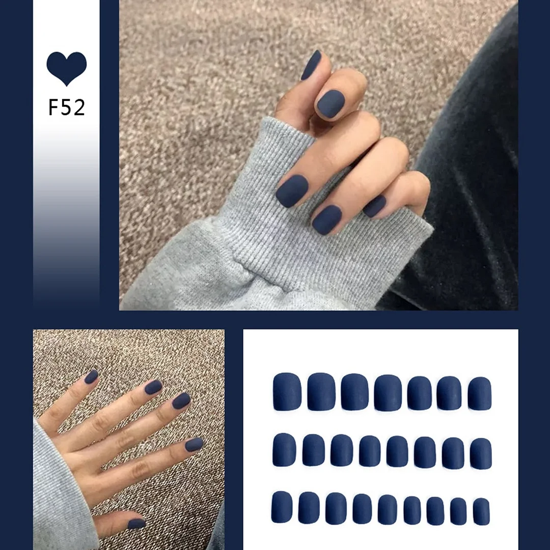 24pcs/box Full Cover fake Press on Nails Matte Yellow Pure Acrylic Frosted Ballerina acrylic for nails for Women free shipping-Nail Inspo