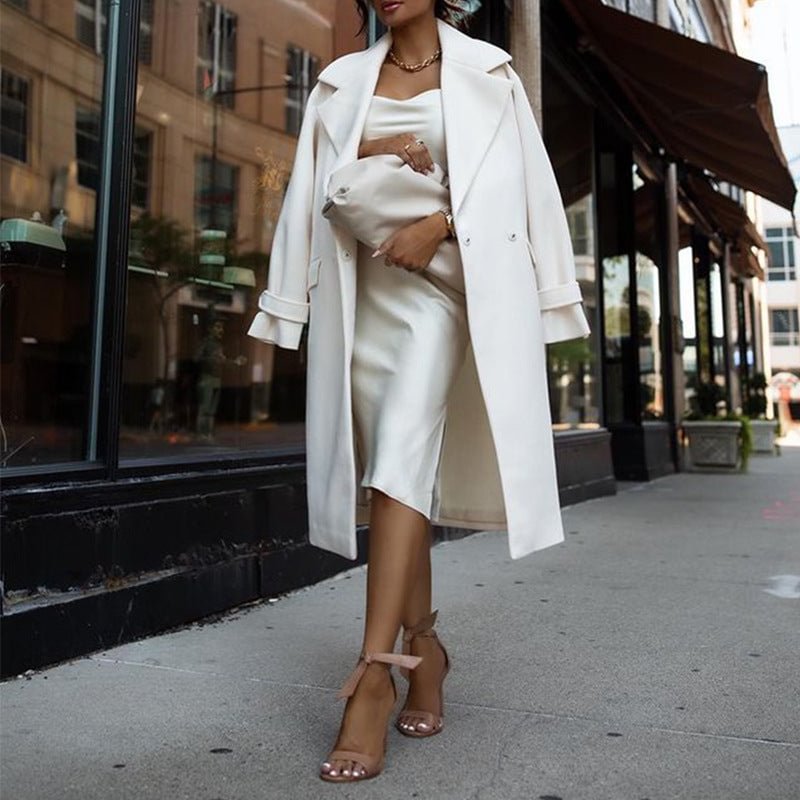 New Autumn and Winter Women's Versatile High Quality Fashion Temperament Long Coat
