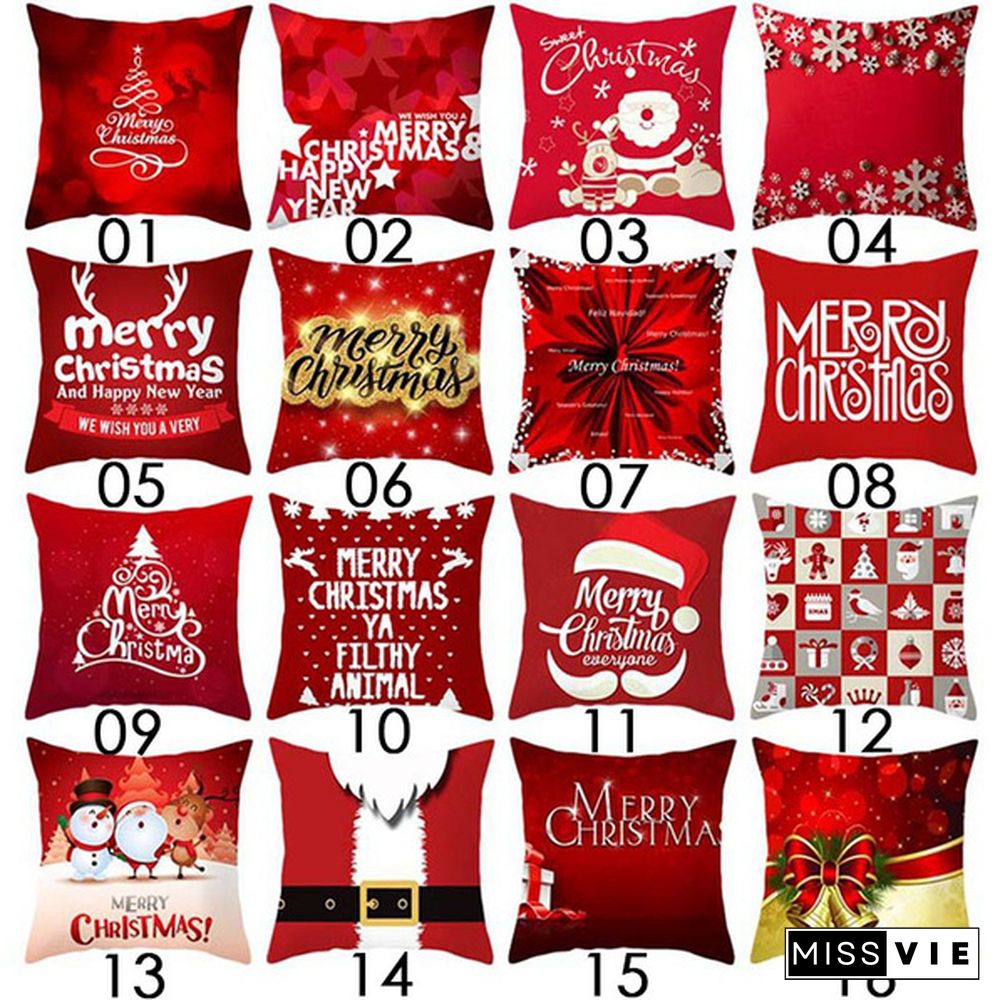 Newst Christmas Xmas Red Pillow Case Cover Santa Claus Cushion Cover Warm Autumn Winter Pillowcase Christmas Decorations For Home Year