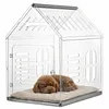 [US Local Warehouse] Acrylic Dog House Lockable Ventilated Modern Dogs Crate Clear Dog Playpen for Small and Medium Dogs Pets 24.02x15.75x23.62inch