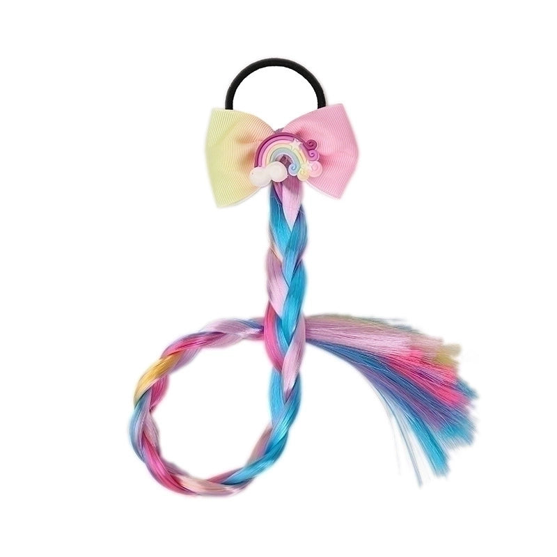 Children’s Cartoon  Color Bowknot Wig Hair Rope Girls Twist Braid Hair Rope
