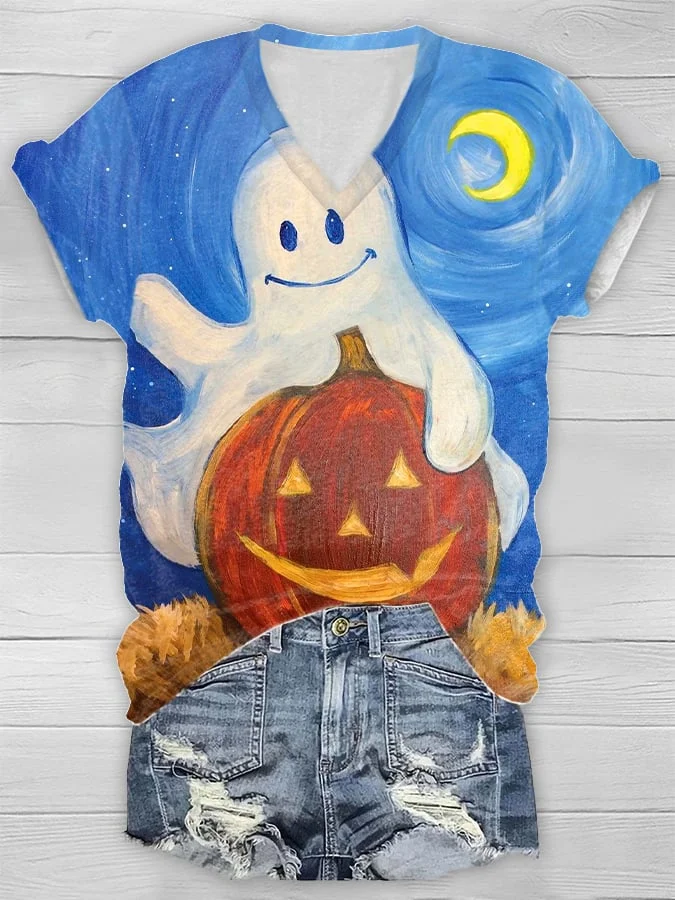 Halloween Ladies Print T-Shirt