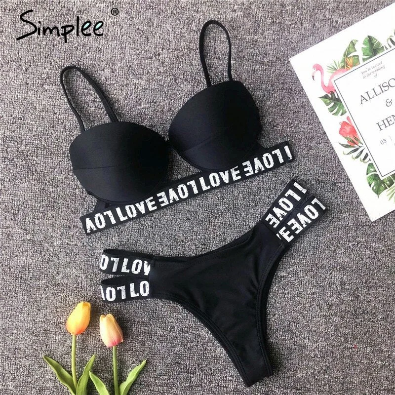 Simplee Neon string bikinis 2019 mujer Push up swimsuit female Sexy swimwear women bathing suit Green bathers Summer beach wear