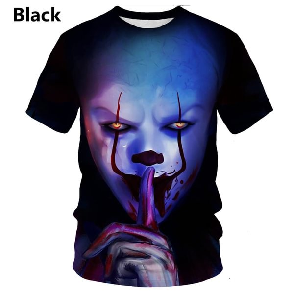 Personality 3D Print Horror Clown T Shirt Men/Women Hip Hop Streetwear - BlackFridayBuys