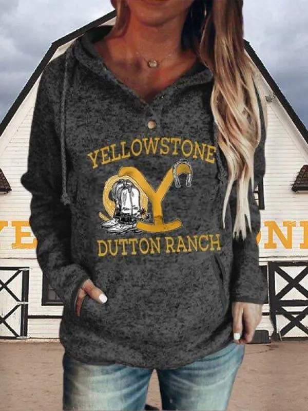 Printed Leisure Long Sleeve Hoodie