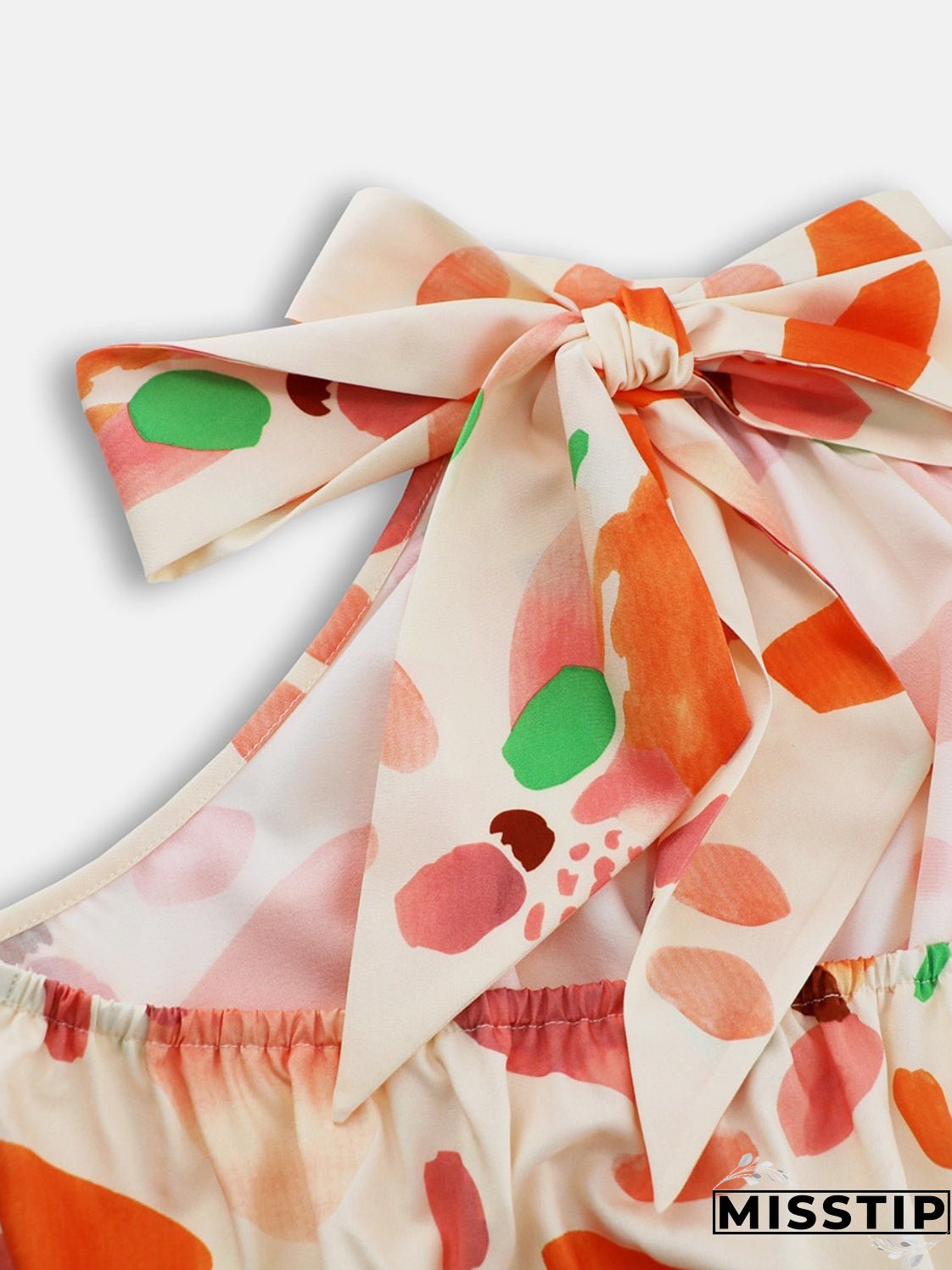 Ruched Printed Halter Neck Sleeveless Dress