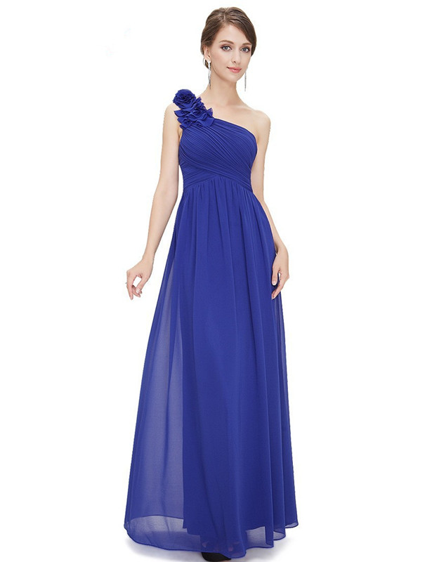 Elegant One Shoulder Chifofn Evening Dress Long Prom Gowns On Sale - lulusllly