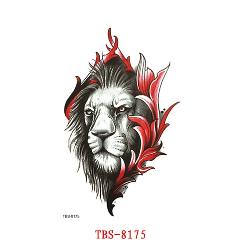 Sdrawing Forest King Animal Tattoo Sticker for Men Tiger Skull Skeleton Fake Tattoo for Women Wolf Tattoo Temporary Waterproof