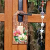 Diamond Painting Christmas Candle Flower Door Handle Hanging Sign Door Wooden Pendant