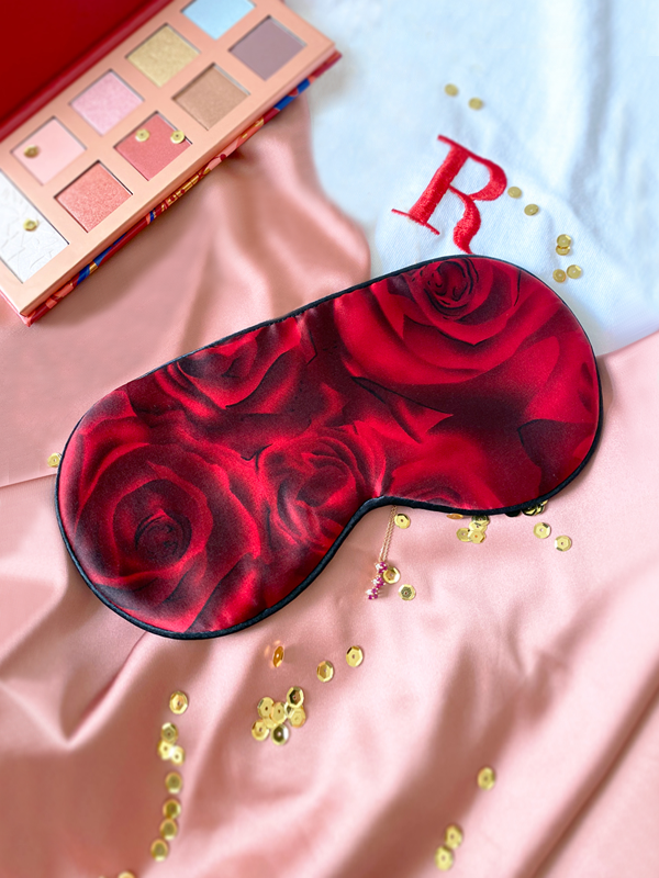 Silk Eye Mask Red Rose Romantic Style