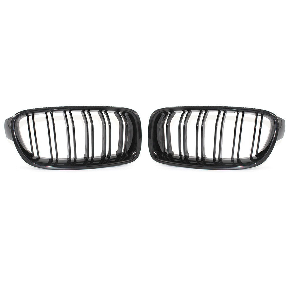 

1 Pair Dual Slat Kidney Grill Gloss Black for BMW F30 F35 3 Series 12-16, 501 Original